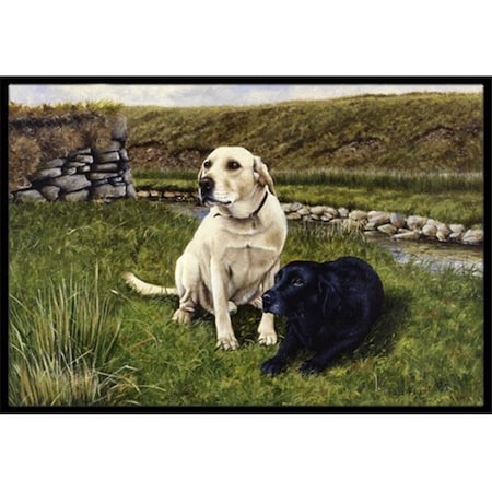 Carolines Treasures Carolines Treasures FRF0018JMAT Yellow & Black Labradors Indoor or Outdoor Mat; 24 x 36 FRF0018JMAT